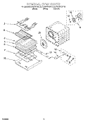 INTERNAL OVEN Diagram and Parts List for KEBS207DBL10  KitchenAid Wall Oven