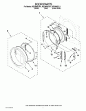 DOOR PARTS Diagram and Parts List for WED95HEXL1  Whirlpool Dryer