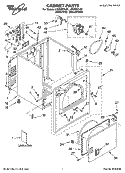 CABINET PARTS Diagram and Parts List for LEQ9857LW1  Whirlpool Dryer