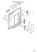 INNER DOOR Diagram and Parts List for DU400CWDB5  Whirlpool Dishwasher