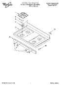 COOKTOP Diagram and Parts List for SF360PEEW0  Whirlpool Range