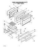DOOR AND BROILER Diagram and Parts List for SF317PEAN3  Whirlpool Range