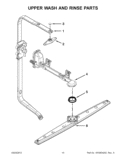 UPPER WASH AND RINSE PARTS Diagram and Parts List for 7WDT790SAYM2  Whirlpool Dishwasher