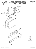 DOOR AND PANEL PARTS Diagram and Parts List for DU1145XTPQ3  Whirlpool Dishwasher