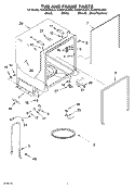 TUB AND FRAME Diagram and Parts List for KUDI01DLSS0  Whirlpool Dishwasher