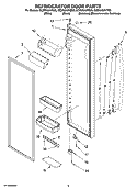 REFRIGERATOR DOOR PARTS Diagram and Parts List for GC5NHAXVB00  Whirlpool Refrigerator