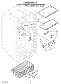 LINER PARTS Diagram and Parts List for EV187NYRQ02  Whirlpool Freezer