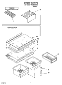 SHELF PARTS, LITERATURE AND OPTIONAL PARTS Diagram and Parts List for TT18TKXKQ01  Estate Refrigerator