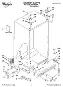 CABINET PARTS Diagram and Parts List for ED2LHEXTD00  Whirlpool Refrigerator