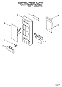CONTROL PANEL PARTS Diagram and Parts List for YMT4070SKB1  Whirlpool Microwave