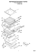 REFRIGERATOR SHELF Diagram and Parts List for GD25SFCHS111  Whirlpool Refrigerator