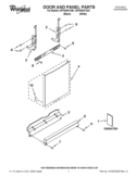 DOOR AND PANEL PARTS Diagram and Parts List for DP1040XTXB1  Whirlpool Dishwasher