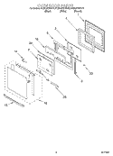 OVEN DOOR Diagram and Parts List for KEMC378HWH0  KitchenAid Microwave Oven Combo