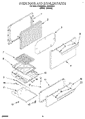 OVEN DOOR AND BROILER Diagram and Parts List for FGP315BW1  Roper Range