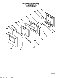 OVEN DOOR Diagram and Parts List for KEMS377DBS4  KitchenAid Microwave Oven Combo