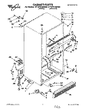CABINET Diagram and Parts List for ET18TKXBN00  Whirlpool Refrigerator