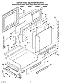 DOOR AND DRAWER PARTS Diagram and Parts List for GY398LXPB02  Whirlpool Range