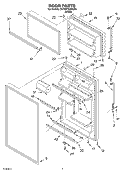 DOOR Diagram and Parts List for 5ET8GTKXKQ00  Whirlpool Refrigerator