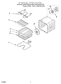 INTERNAL OVEN Diagram and Parts List for GBS277PDQ4  Whirlpool Wall Oven