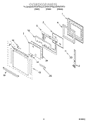 OVEN DOOR Diagram and Parts List for KEBS207DBT9  KitchenAid Wall Oven