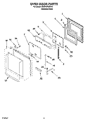 OVEN DOOR PARTS Diagram and Parts List for KDRP407HSS13  KitchenAid Range