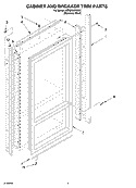 CABINET AND BREAKER TRIM Diagram and Parts List for KBRP36FKS01  KitchenAid Refrigerator