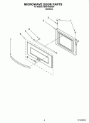 MICROWAVE DOOR PARTS Diagram and Parts List for KBHS109SSS04  KitchenAid Microwave