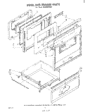 DOOR AND DRAWER Diagram and Parts List for RJE385PW0  Whirlpool Range