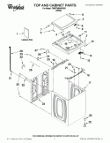 TOP AND CABINET PARTS Diagram and Parts List for 7MWTW5500XW1  Whirlpool Washer