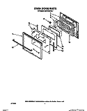 OVEN DOOR Diagram and Parts List for KEBS146WBL1  KitchenAid Wall Oven