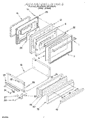 DOOR AND BROILER Diagram and Parts List for SF310PEAW2  Whirlpool Range