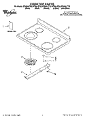 COOKTOP PARTS Diagram and Parts List for RF265LXTB3  Whirlpool Range