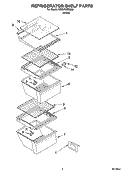 REFRIGERATOR SHELF PARTS Diagram and Parts List for RS25AGXNQ02  Roper Refrigerator