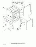 TUB AND FRAME PARTS Diagram and Parts List for KUDC03FVBL3  KitchenAid Dishwasher