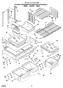 SHELF Diagram and Parts List for KTRS21MDAL01  KitchenAid Refrigerator