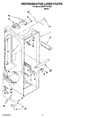 REFRIGERATOR LINER PARTS Diagram and Parts List for 6ED2FHKXKQ06  Whirlpool Refrigerator