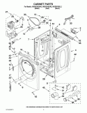 CABINET PARTS Diagram and Parts List for WGD97HEXL2  Whirlpool Dryer