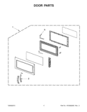 DOOR PARTS Diagram and Parts List for WMH32517AS2  Whirlpool Microwave