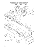MOTOR &ICE CONTAINER Diagram and Parts List for ED25DQXAW01  Whirlpool Refrigerator
