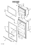 DOOR PARTS Diagram and Parts List for RT18VKXSQ01  Roper Refrigerator
