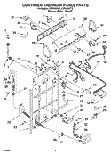 CONTROLS AND REAR PANEL PARTS Diagram and Parts List for LSR8433KQ2  Whirlpool Washer