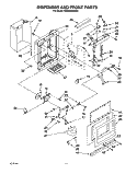 DISPENSER AND FRONT Diagram and Parts List for KSSS36DBW01  KitchenAid Refrigerator