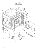 TUB Diagram and Parts List for GDP8700XTN0  Whirlpool Dishwasher