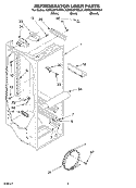 REFRIGERATOR LINER Diagram and Parts List for KSRG25FKBL04  KitchenAid Refrigerator