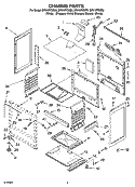 CHASSIS PARTS Diagram and Parts List for SF315PEMT0  Whirlpool Range