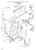 CONTROLS AND REAR PANEL Diagram and Parts List for LBR4221EW1  Whirlpool Washer