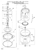 AGITATOR, BASKET AND TUB Diagram and Parts List for GSQ9340EZ0  Whirlpool Washer