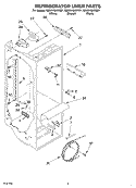 REFRIGERATOR LINER Diagram and Parts List for GD5NHGXKB01  Whirlpool Refrigerator
