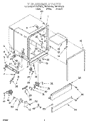 TUB ASSEMBLY Diagram and Parts List for DU910PFGZ0  Whirlpool Dishwasher