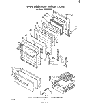 OVEN DOOR AND BROILER Diagram and Parts List for SF310PEPW0  Whirlpool Range